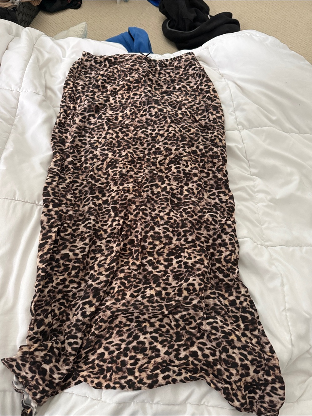 Leopard Print Midi Skirt - Brown